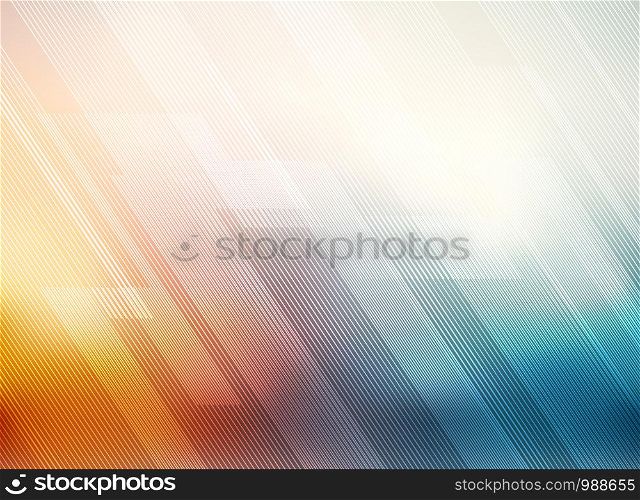 Abstract lines pattern technology on red and blue gradients blurred background. Vector illustration