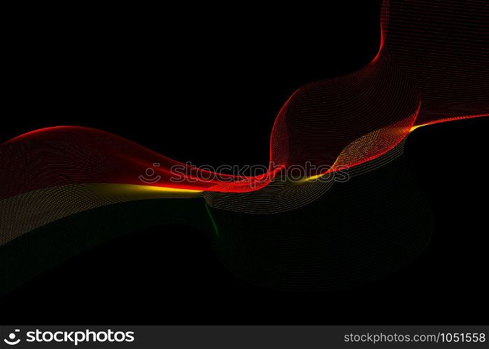 Abstract lines vector background. Colours of Bolivia flag. Eps10.
