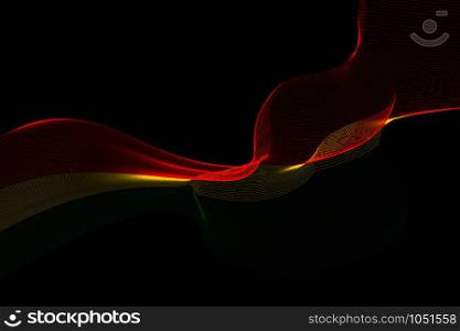 Abstract lines vector background. Colours of Bolivia flag. Eps10.