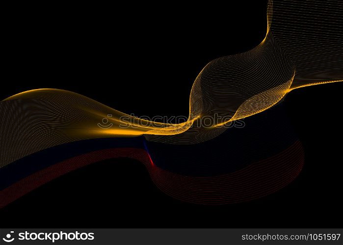 Abstract lines vector background. Colours of Colombia flag. Eps10.