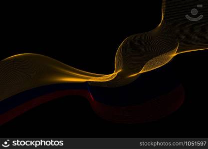 Abstract lines vector background. Colours of Colombia flag. Eps10.