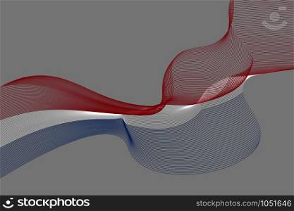 Abstract lines vector background. Colours of Dutch flag. Eps10.