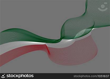 Abstract lines vector background. Colours of Italy, Iran, Mexico flag. Eps10.