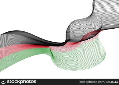 Abstract lines vector background. Colours of Malawi flag. Eps10.