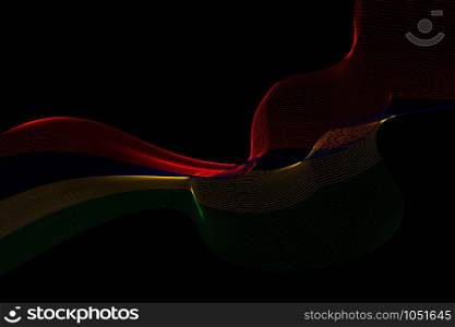 Abstract lines vector background. Colours of Mauritius flag. Eps10.