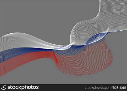 Abstract lines vector background. Colours of Russian flag. Eps10.