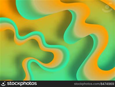Abstract lines wavy fluid design template decoration of gradient color. Overlapping template design style background. Vector