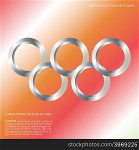 Abstract linked circles. Element for design cover brochure, flyer, greeting card. Vector illustration
