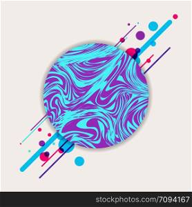 Abstract liquid blue and purple color and colorful circle geometric pattern design background. Use for modern design, cover, poster, template, decorated, brochure, flyer. Vector illustration