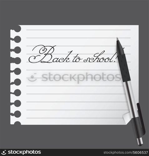 abstract list blanc with pen vector illustration
