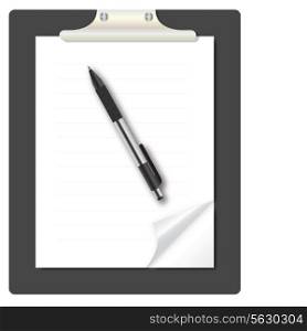 abstract list icon with pen vector illustration on business theme