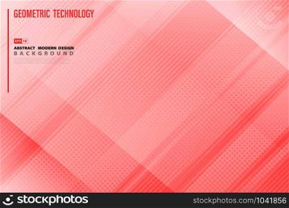 Abstract living coral background of halftone geometric line decoration. Use for template design, ad, artwork, presentation. illustration vector eps10