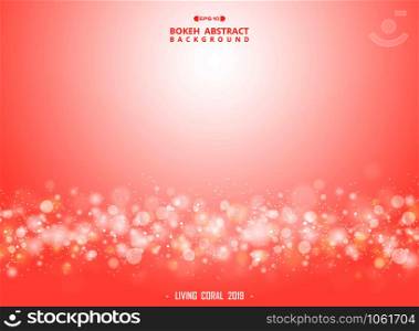 Abstract living coral color gradient bokeh background, vector eps10