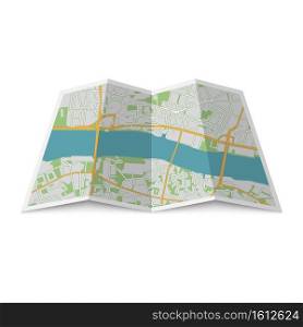 Abstract location City Map, Paper map template. Abstract location City Map