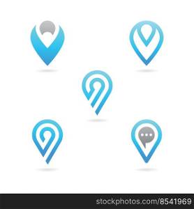 Abstract location pin logo icon design