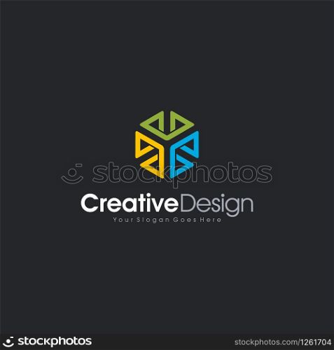Abstract Logo 3 Icon abstract Logo Template Design Vector, Emblem, Design Concept, Creative Symbol design vector element for identity, logotype