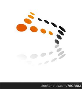 Abstract logo design of black and orange dots isolated. Vector corporate identity sign. Corporate identity logo black orange dots