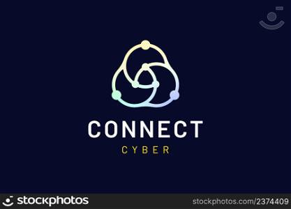 Abstract logo in modern shape representing connection or network technology
