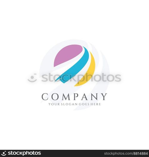 Abstract logo in swoosh style with modern colors.Logo can be used for business or company.