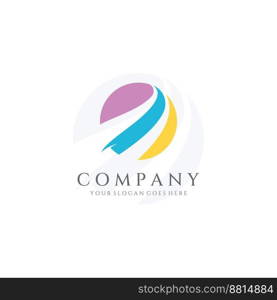 Abstract logo in swoosh style with modern colors.Logo can be used for business or company.