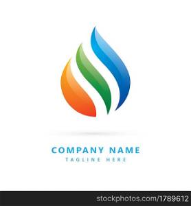 Abstract logo made with colorful water drop shape