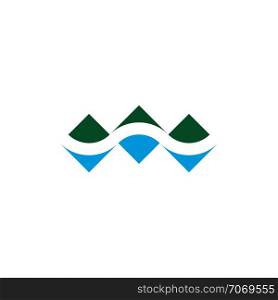 abstract logo mountain and lake