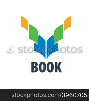 Abstract logo of books and knowledge. Illustration, vector template