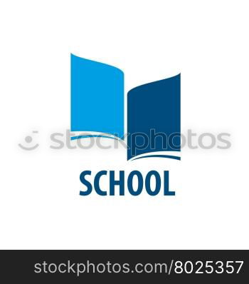 Abstract logo of books and school. Illustration, vector template