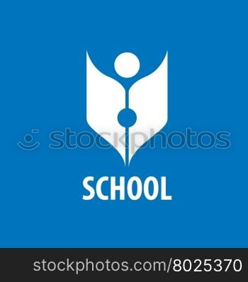 Abstract logo of books and school. Illustration, vector template