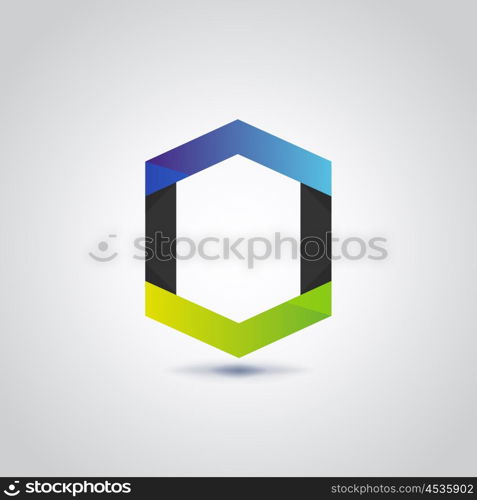 Abstract logo on a gray background. Vector illustration