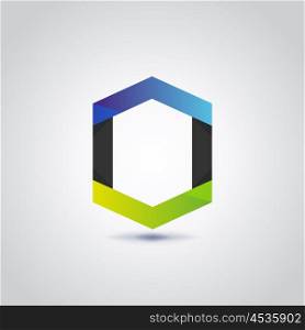Abstract logo on a gray background. Vector illustration