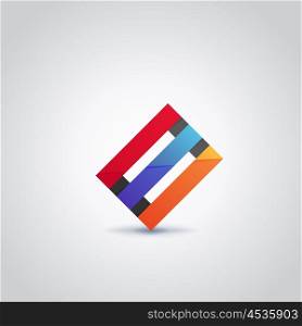Abstract logo on a gray background. Vector illustration