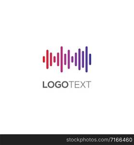 Abstract logo symbol related to sound wave, audio wave or DJ player.