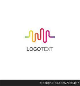 Abstract logo symbol related to sound wave, audio wave or DJ player.