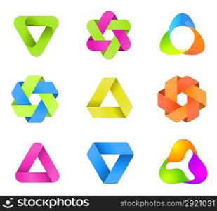Abstract Logo template set. Icons for any type of business. Vector.