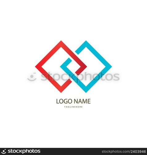 abstract logo, trendy and contemporary two-box logo, suitable for companies, foundations, vector design