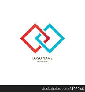 abstract logo, trendy and contemporary two-box logo, suitable for companies, foundations, vector design