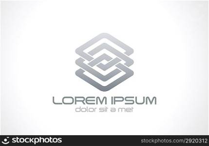 Abstract looped metal business logo vector design template. Business technology loop concept. Infinite shape icon.