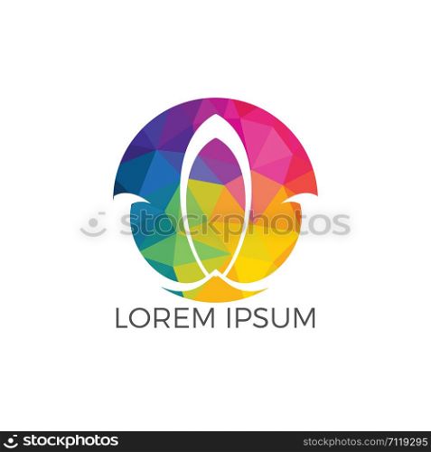 Abstract lotus flower logo design. Yoga and spa beauty logo design template.