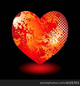 Abstract love heart valentines day concept with ink splat pattern