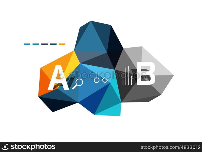 Abstract low poly infographics template. Abstract low poly infographics vector template