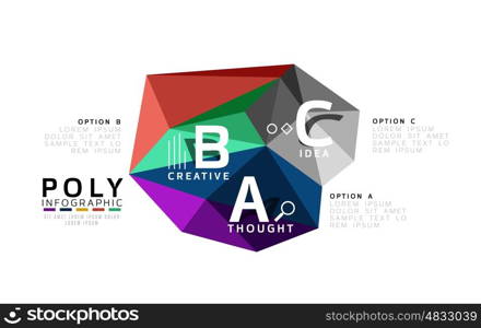 Abstract low poly infographics template. Abstract low poly infographics vector template