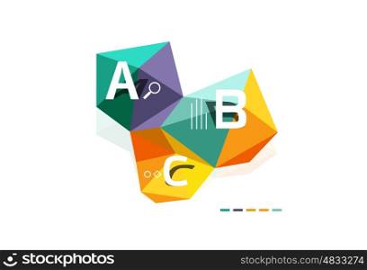 Abstract low poly infographics template. Abstract low poly infographics vector template