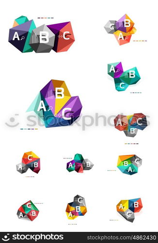 Abstract low poly infographics template. Abstract low poly infographics vector template