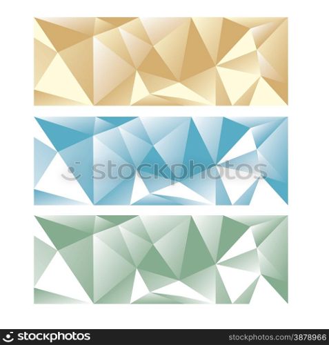 Abstract low poly panoramic background banners vector illustration.
