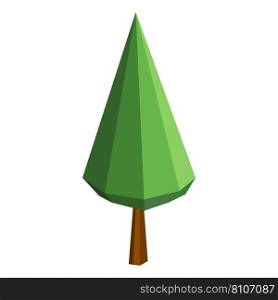Abstract low poly pine tree icon isolated. Geometric polygonal style. 3d low poly. Stylized design element. Design for poster, flyer, cover, brochure.. Abstract low poly pine tree icon isolated. Geometric polygonal style. 3d low poly.