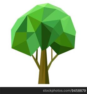 Abstract low poly tree icon isolated. Geometric forest polygonal style. 3d low poly symbol. Stylized eco design element. Design for poster, flyer, cover, brochure. Vector illustration. Abstract low poly tree icon isolated. Geometric forest polygonal style. 3d low poly symbol. Stylized eco design element.