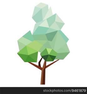 Abstract low poly tree icon isolated. Geometric forest polygonal style. 3d low poly symbol. Stylized eco design element. Design for poster, flyer, cover, brochure. Vector illustration. Abstract low poly tree icon isolated. Geometric forest polygonal style. 3d low poly symbol. Stylized eco design element.