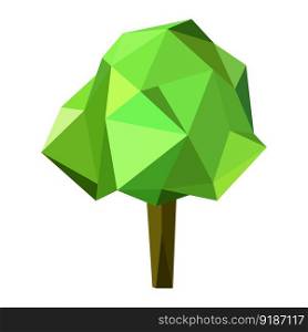 Abstract low poly tree icon isolated. Geometric polygonal style. 3d low poly. Stylized design element. Design for poster, flyer, cover, brochure.. Abstract low poly tree icon isolated. Geometric polygonal style. 3d low poly.