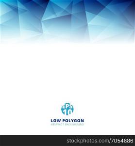 Abstract low polygon light blue color polygonal shape background with copy space. Vector illustration